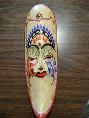 Hand-Painted Floral Face Wall Mask - Multicolor Indonesia